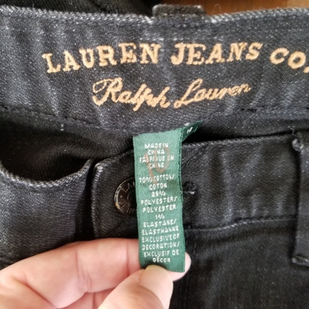 Ralph Lauren Black Shimmer Modern Slim Jeans - Picture 6 of 6